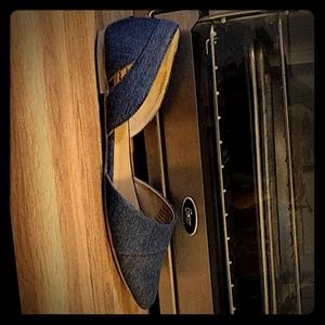 Blue slip on dress shoes